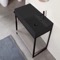 Modern Console Vanity with Grey Oak Shelf, 35